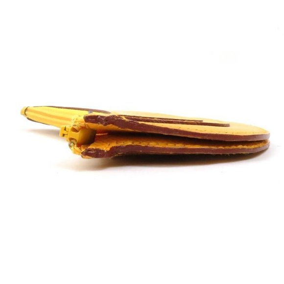 Authentic HERMES Fruit Motif Banana Coin Case Coin Purse Yellow Leather - Picture 11 of 11